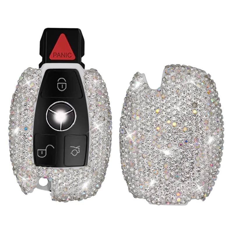 CCBASEBALL Bling Schlüsselanhänger Hülle für Mercedes Benz CLS CLK AMG CLK GLC GLE GLS ML SL SLK A C E R S G Kristall Strass Diamant Smart Remote Key Shell von CCBASEBALL