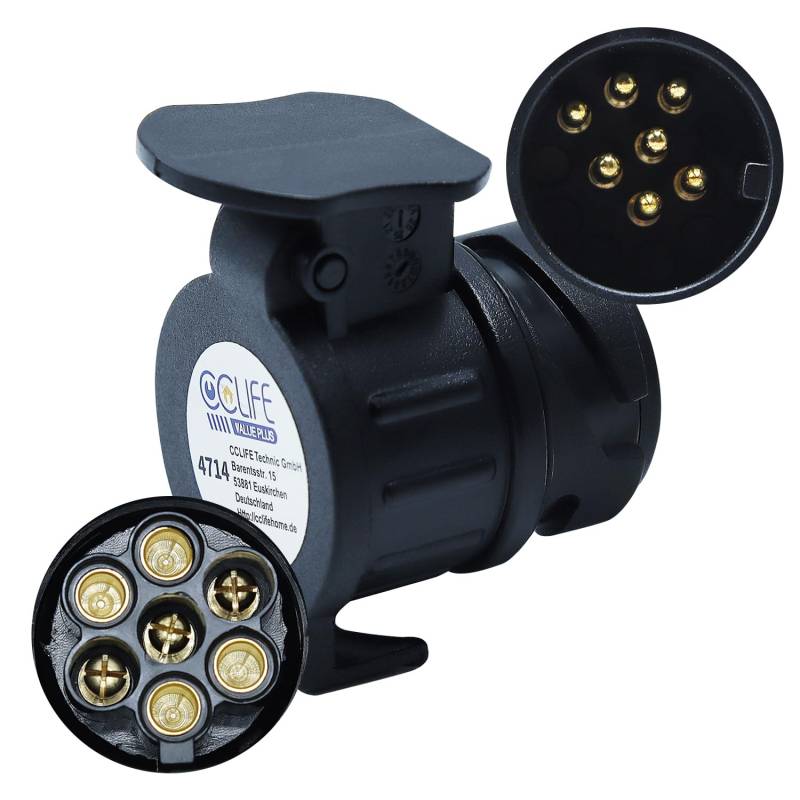 CCLIFE Anhänger Adapter 13 Polig auf 7 Polig Adapter für PKW und Anhänger 12V von CCLIFE