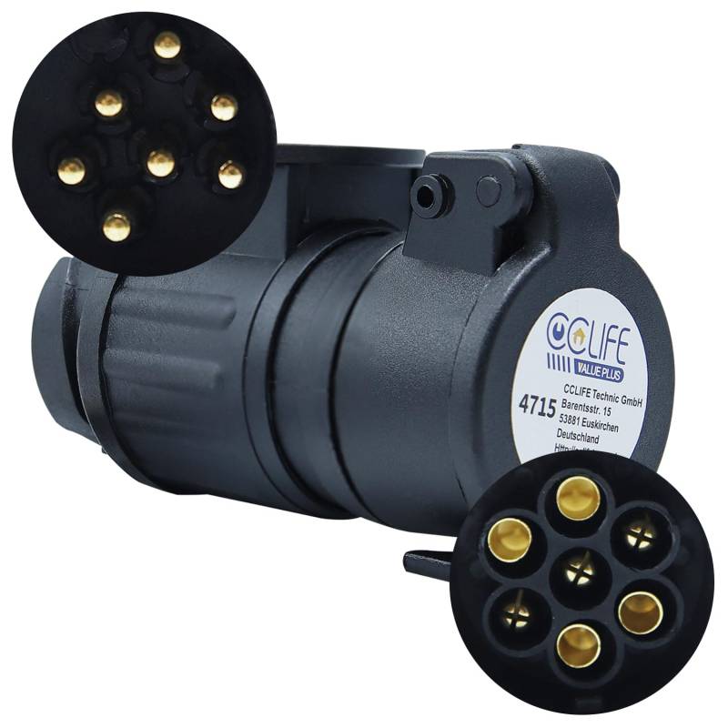 CCLIFE Anhänger Adapter 13 Polig auf 7 Polig Adapter für PKW und Anhänger 12V von CCLIFE