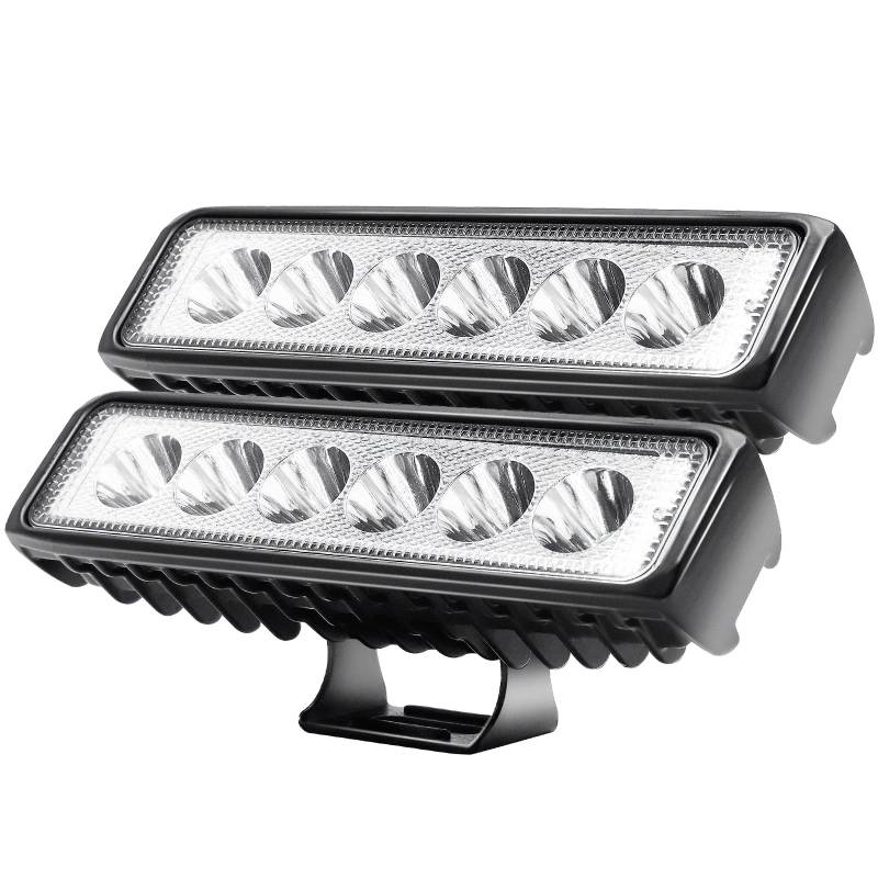 CCLIFE Led Arbeitsscheinwerfer 12V 18W Auto Traktor IP67 Offroad 6000K Wasserdicht Arbeitslicht Spotlight für SUV UTV ATV LKW, 2 Stück 15x4x3.8cm CushHom von CCLIFE