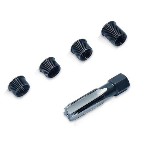 CCLIFE Reparatursatz für Zündkerzengewinde M14x1,25 5-tlg Gewinde-Reparatur-Set zur Reparatur von 14-mm-Zündkerzen von CCLIFE