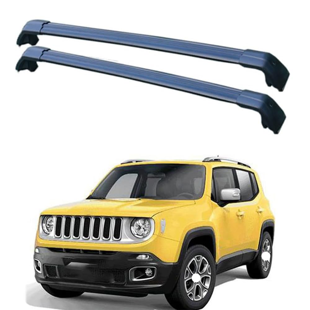 CCLXWY 2 Stück Aluminium Dachträger Relingträger für Jeep Renegade 2015-2023,Dachgepäckträger-Alu Relingträger,für Fahrradträger,Dachboxen Oder Als Skihalter,A von CCLXWY