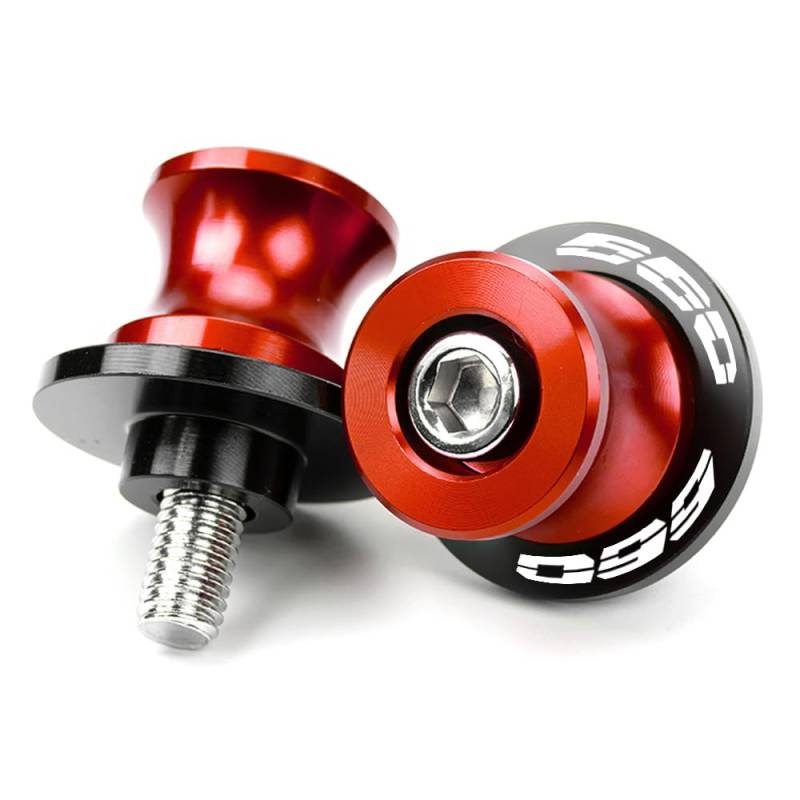 2 Stück M8 Ständeraufnahme Bobbins Montageständer aus Aluminium Spulen Schwinge Ständer Schraube für Mortorrad Zubehör für Trident660 Trident 660 2021-2023 2024 Tiger660 Sport (Rot) von CCYYMOWOK