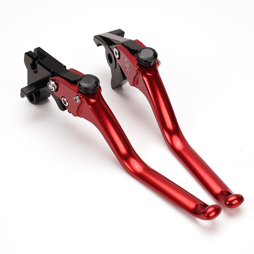 MOWOK Brems- und Kupplungshebel Motorrad Zubehör für Loncin Voge Valico 525 DSX DSX525 525DSX ds525x 2023 2024 Einstellbare Aluminium Bremshebel Abgerundetes Design (Rot) von CCYYMOWOK