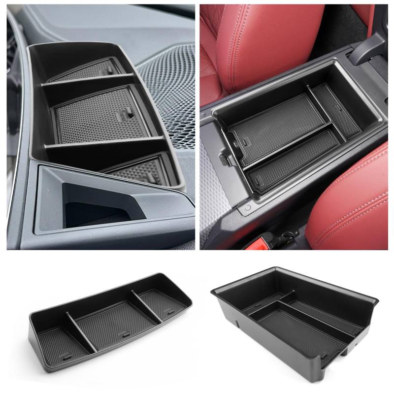 [2 Stück] CDEFG Kompatibel mit BMW 3er G20 G21 2019-2023 2024 / 4er G22 / i3 G28 i4 G26 2023 Facelift Mittelkonsole Organizer Aufbewahrungsbox Aufbewahrung Auto Center Console 3er 4er Zubehör von CDEFG