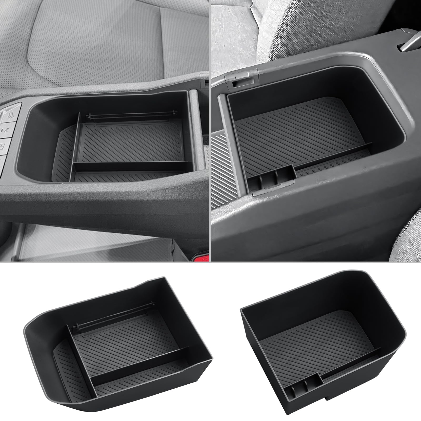 [2 Stück] CDEFG Kompatibel mit Kia EV3 2025 2026 Mittelkonsole Organizer + Armlehne Aufbewahrungsbox EV3 Aufbewahrung Auto Center Console EV3 GT Line Zubehör von CDEFG