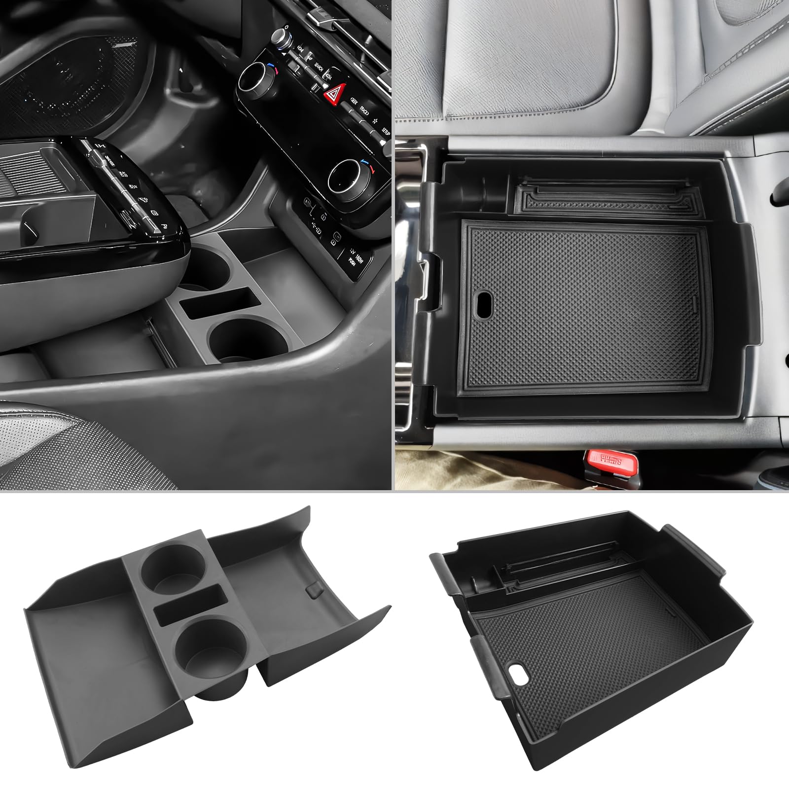 CDEFG [2 Stück] Kompatibel mit Hyundai Tucson NX4 2025 2026 Facelift Mittelkonsole Organizer + Armlehne Aufbewahrungsbox Tucson 2025 Aufbewahrung Auto Center Console Tucson 2025 Zubehör von CDEFG