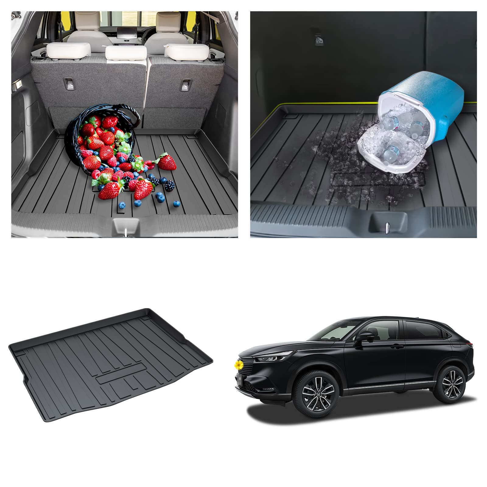 CDEFG Kompatibel mit Honda HRV 2022+ HR-V Kofferraumwanne Kofferraummatte Wasserdicht HR-V Anti-Staub Matte Wanne Car Cargo Trunk Tray HRV 2022 Zubehör von CDEFG