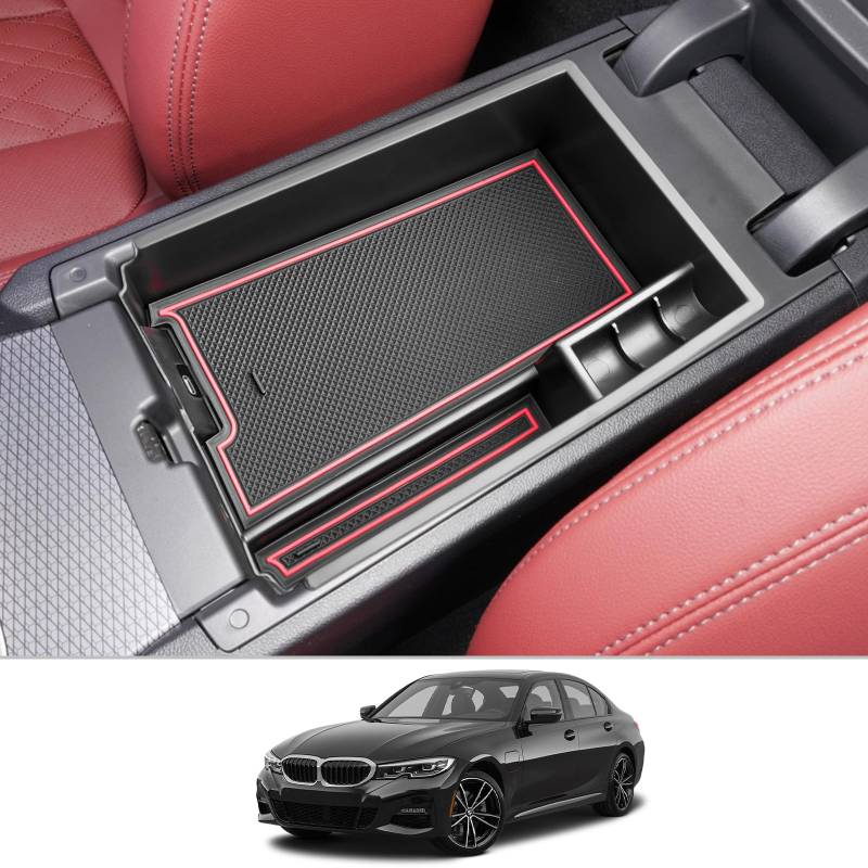 CDEFG Kompatibel mit BMW 3er G20 G21 2019-2023 2024 / 4er G22 / i3 G28 i4 G26 2024 Facelift Mittelkonsole Organizer Aufbewahrungsbox Instrumententafel Aufbewahrung Auto Center Console 3er 4er Zubehör von CDEFG