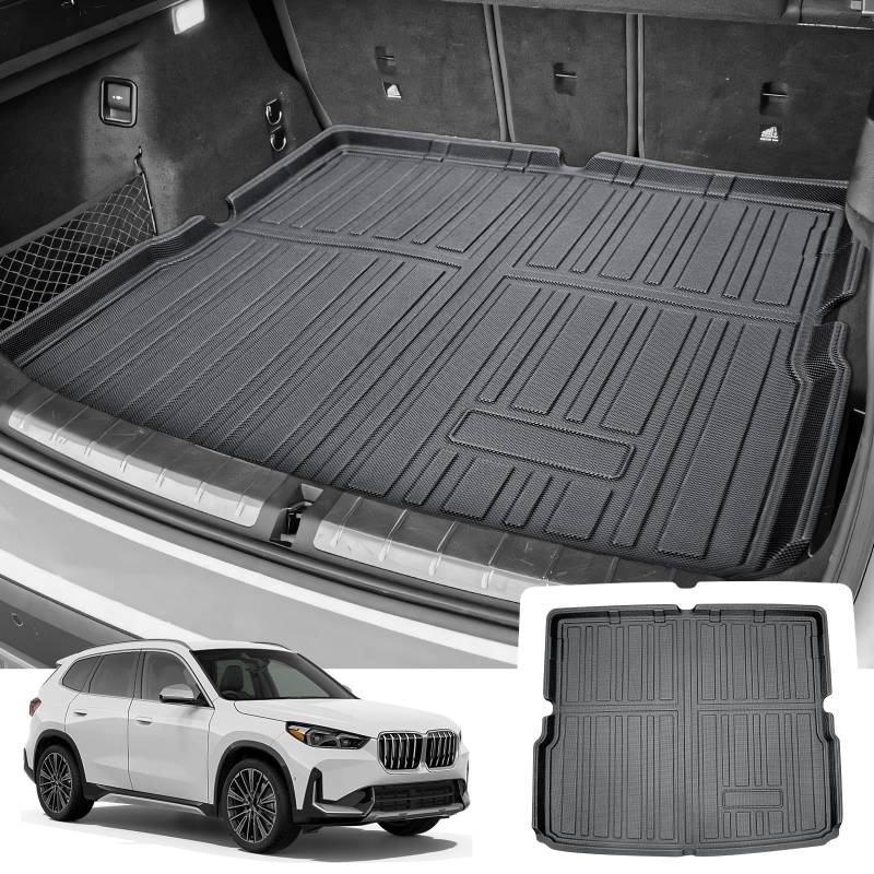 CDEFG Kompatibel mit BMW X1 IX1 U11 2024 2023 2022 Kofferraumwanne, X1 U11 Kofferraummatte TPE Wasserdicht Anti-Staub Wanne Car Cargo Trunk Tray Auto X1 2024 Zubehör von CDEFG