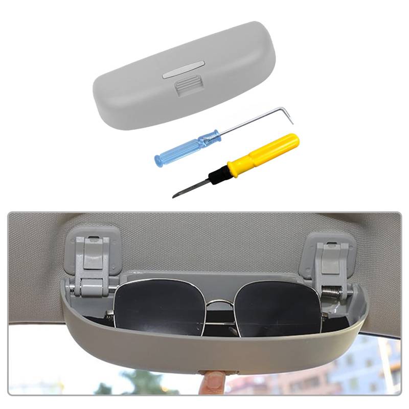 CDEFG Kompatibel mit Kia Sportage NQ5 / EV6 2022-2024 2025 Sonnenbrillenhalter Brillenetui Auto Brillenhalter Glasses Case Holder Brillenetui Käfig Innenraum EV6 GT Zubehör (Grau) von CDEFG