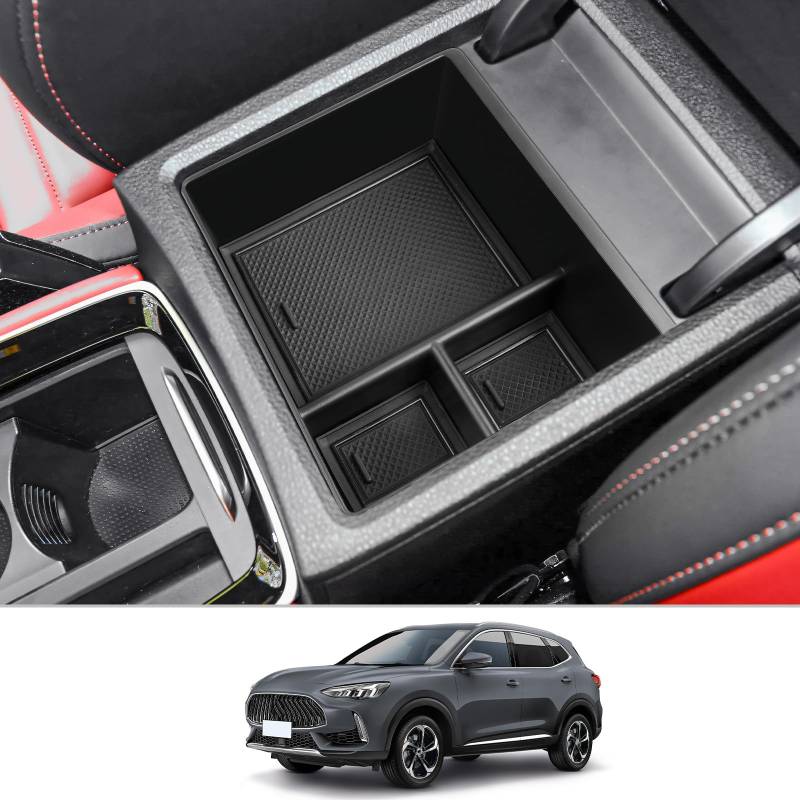 CDEFG Kompatibel mit MG HS EHS HS Plug-in Hybrid 2018-2023 2024 Mittelkonsole Armlehne Aufbewahrungsbox Handschuhfach Aufbewahrung Auto Center Console Organizer Tray HS EHS 2024 Zubehör von CDEFG