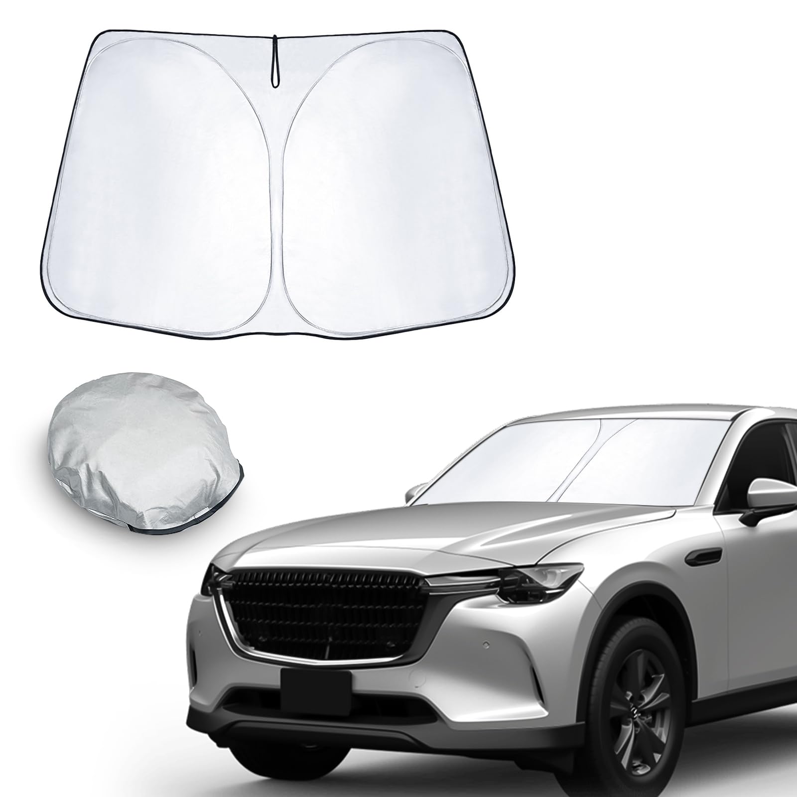 CDEFG Kompatibel mit Mazda CX60 CX-60 2022-2023 2024 Sonnenschutz Abdeckungen Frontscheibe Sonnenschirm Die Vordere Schallwand Windschutzscheibe Auto Sonnenblende CX 60 Zubehör von CDEFG