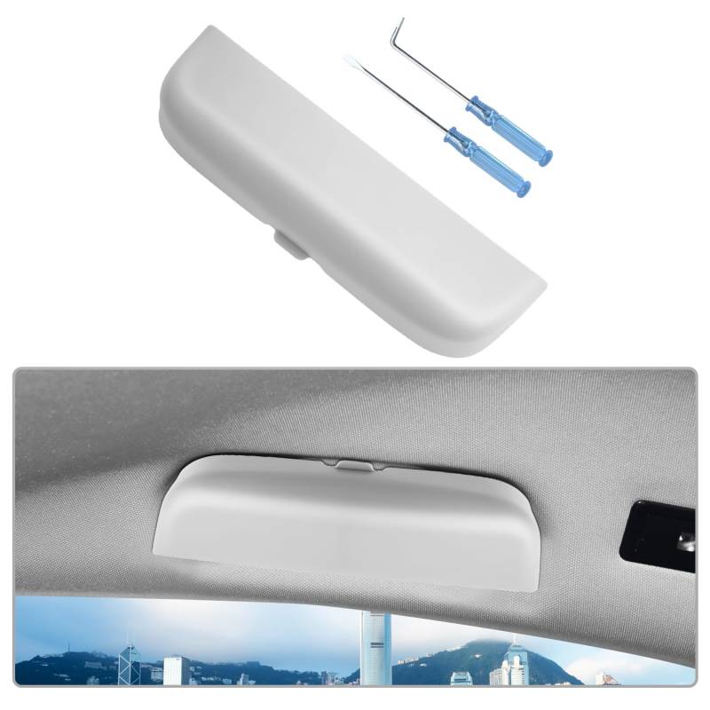 CDEFG Kompatibel mit Opel Corsa F/Astra L/Grandland X 2020-2023 2024 Sonnenbrillenhalter Brillenetui Auto Brillenhalter Glasses Case Holder Brillenetui Käfig Innenraum Astra L 2024 Zubehör (Weiß) von CDEFG