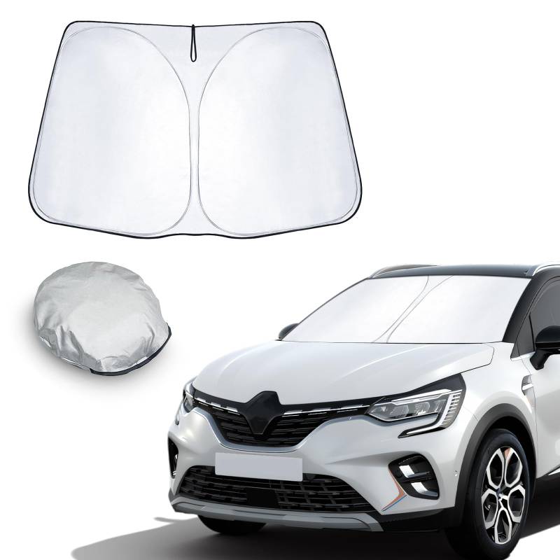 CDEFG Kompatibel mit Renault Captur 2 2013-2023 2024 E-Tech Hybrid RS Line Sonnenschutz Abdeckungen Frontscheibe Sonnenschirm Die Vordere Schallwand Windschutzscheibe Auto Sonnenblende Zubehör von CDEFG