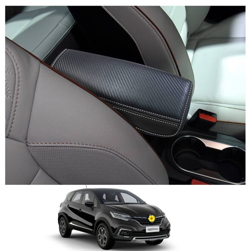 CDEFG Kompatibel mit Renault Captur 2 2020-2023 2024 Mittelarmlehne Armlehnen Deckel Kratzschutz Mittelkonsole Kunstleder Armlehne Abdeckung Center Console Cover Auto Zubehör (Schwarz) von CDEFG