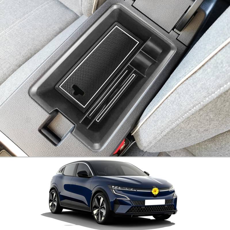 CDEFG Kompatibel mit Renault Megane E-Tech 2022 2023 Mittelkonsole Organizer Aufbewahrungsbox Megane E-Tech Aufbewahrung Auto Center Console Tray E-Tech 2022 Zubehör (Weiß) von CDEFG