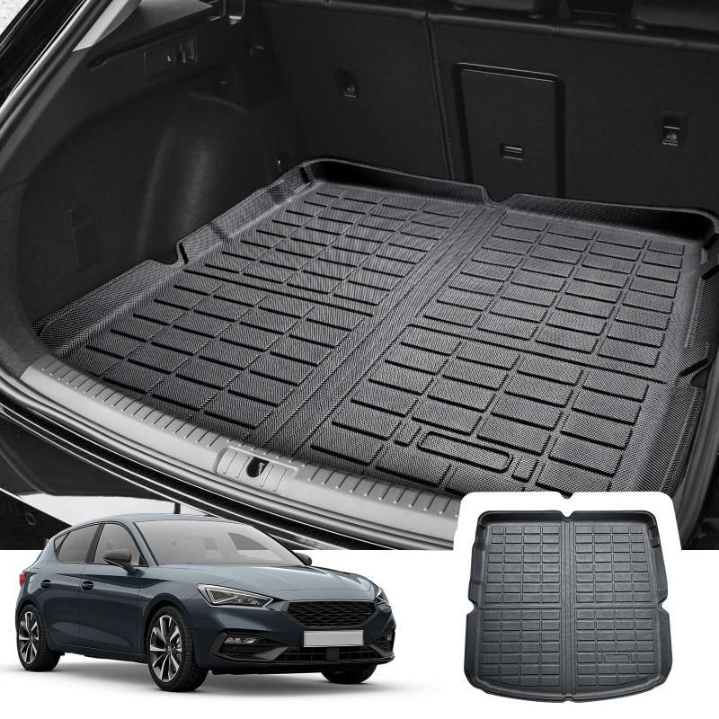 CDEFG Kompatibel mit Seat Leon 4 KL/Cupra Leon ST FR Hybrid 2020-2023 2024 Kofferraumwanne, TPE Kofferraummatte Wasserdicht Anti-Staub Wanne Car Cargo Trunk Tray Auto Leon MK4 Zubehör von CDEFG