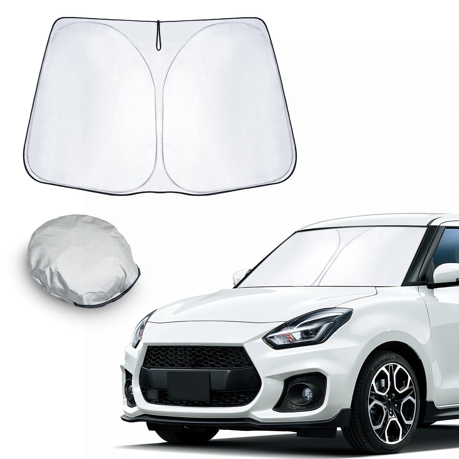 CDEFG Kompatibel mit Suzuki Swift/Sport/Hybrid 2017-2022 2023 2024 Sonnenschutz Abdeckungen Frontscheibe Sonnenschirm Die Vordere Schallwand Windschutzscheibe Auto Sonnenblende Zubehör von CDEFG