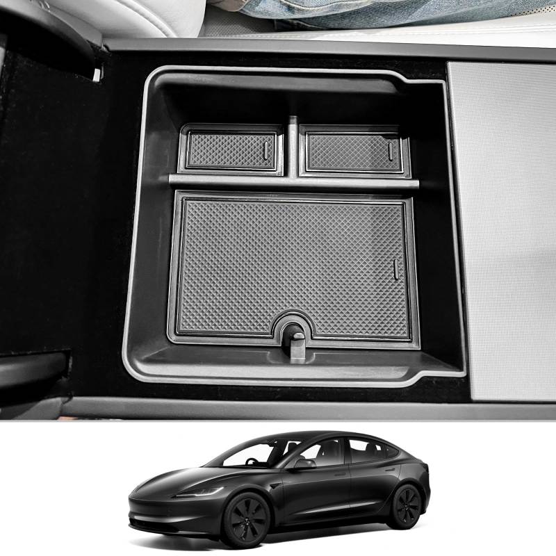 CDEFG Kompatibel mit Tesla Model 3 2024 Highland Mittelkonsole Organizer Aufbewahrungsbox Zentrale Steuerung Auto Center Console Tray Model 3 2024 Zubehör von CDEFG