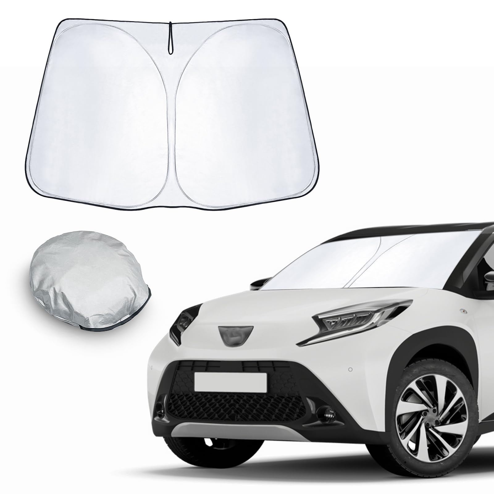 CDEFG Kompatibel mit Toyota Aygo X AB70 2022-2023 2024 Sonnenschutz Abdeckungen Frontscheibe Sonnenschirm Die Vordere Schallwand Windschutzscheibe Auto Sonnenblende Aygo X AB70 Zubehör von CDEFG