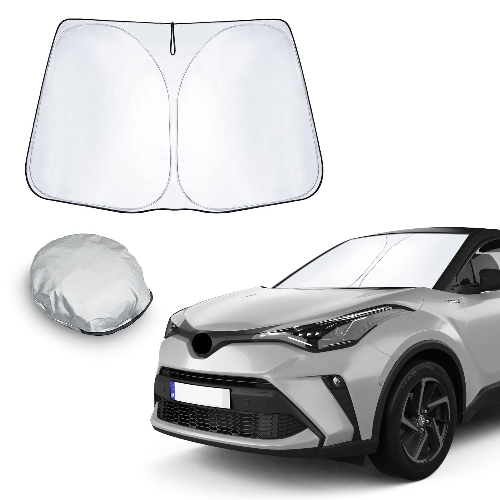 CDEFG Kompatibel mit Toyota C-HR CHR 2016-2021 2022 2023 Sonnenschutz Abdeckungen Frontscheibe Sonnenschirm Die Vordere Schallwand Windschutzscheibe Auto Sonnenblende Zubehör von CDEFG