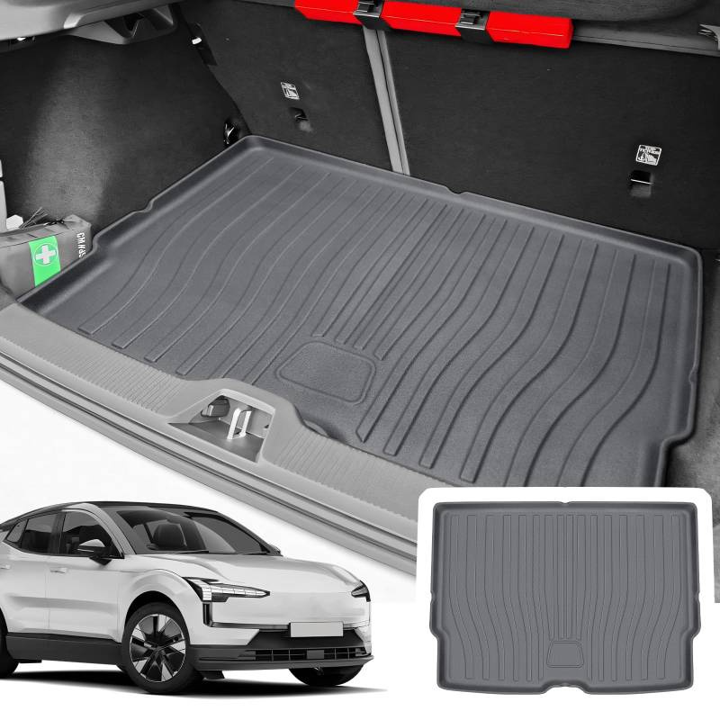 CDEFG Kompatibel mit Volvo EX30 2024 2025 Kofferraumwanne, TPE Kofferraummatte Wasserdicht Anti-Staub Wanne Car Cargo Trunk Tray Auto EX30 Zubehör von CDEFG