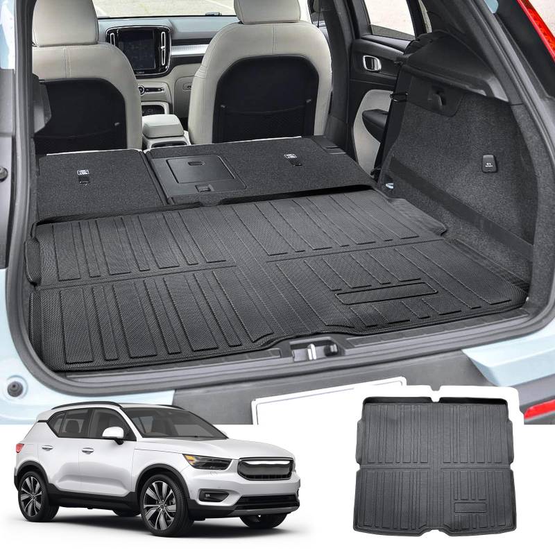 CDEFG Kompatibel mit Volvo XC40 C40 Recharge 2018-2023 2024 Kofferraumwanne, TPE Kofferraummatte Wasserdicht Anti-Staub Wanne Car Cargo Trunk Tray Auto XC40 C40 2024 Zubehör von CDEFG