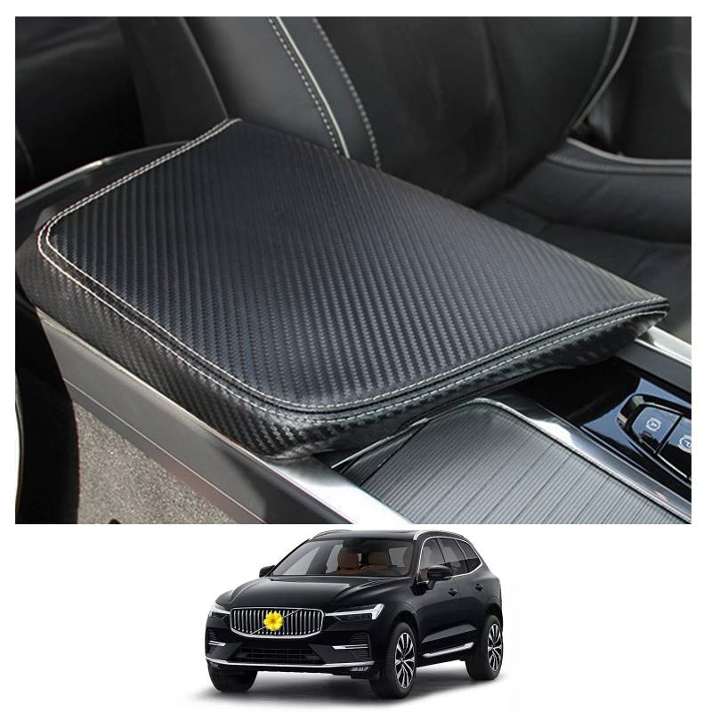 CDEFG Kompatibel mit Volvo XC60 S60 2017-2023 2024 Mittelarmlehne Armlehnen Deckel Abdeckung Kratzschutz Mittelkonsole Schutz Kunstleder Armlehne Box Center Console Cover Auto Innenraum Zubehör von CDEFG