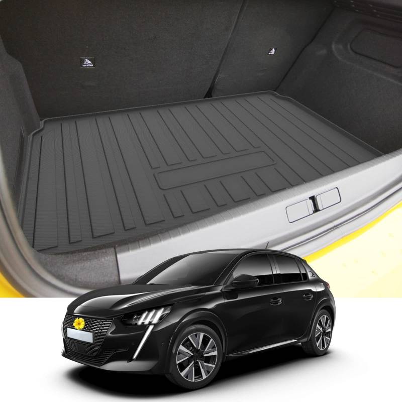 CDEFG Peugeot 208 e-208 2020-2023 2024 Kofferraumwanne, 208 Kofferraummatten Matten Wasserdicht Anti-Staub Wanne 208 Car Cargo Trunk Tray Auto 208 e208 2022 Zubehör von CDEFG