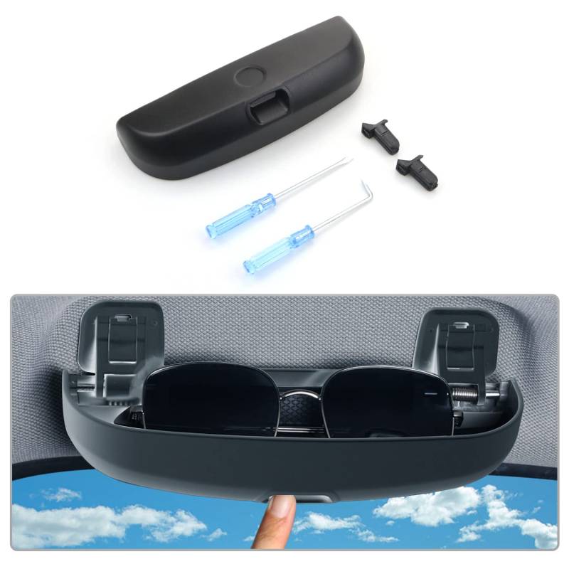 CDEFG Sonnenbrillenhalter Brillenetui Auto Brillenhalter Kompatibel mit BMW X1 X2 X3 X5 1er 3er 5er 7er Glasses Case Holder Brillenetui Käfig Innenraum Zubehör (Schwarz) von CDEFG