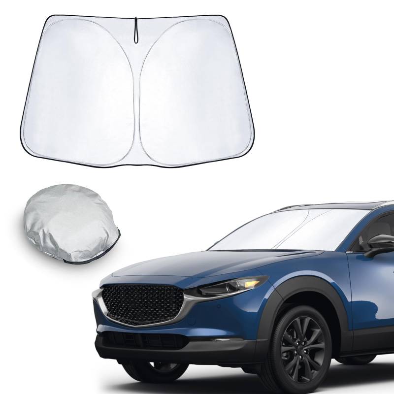 CDEFG Kompatibel mit Mazda CX-30 CX30 2019-2023 2024 Sonnenschutz Abdeckungen Frontscheibe Sonnenschirm Die Vordere Schallwand Windschutzscheibe Auto Sonnenblende Zubehör von CDEFG