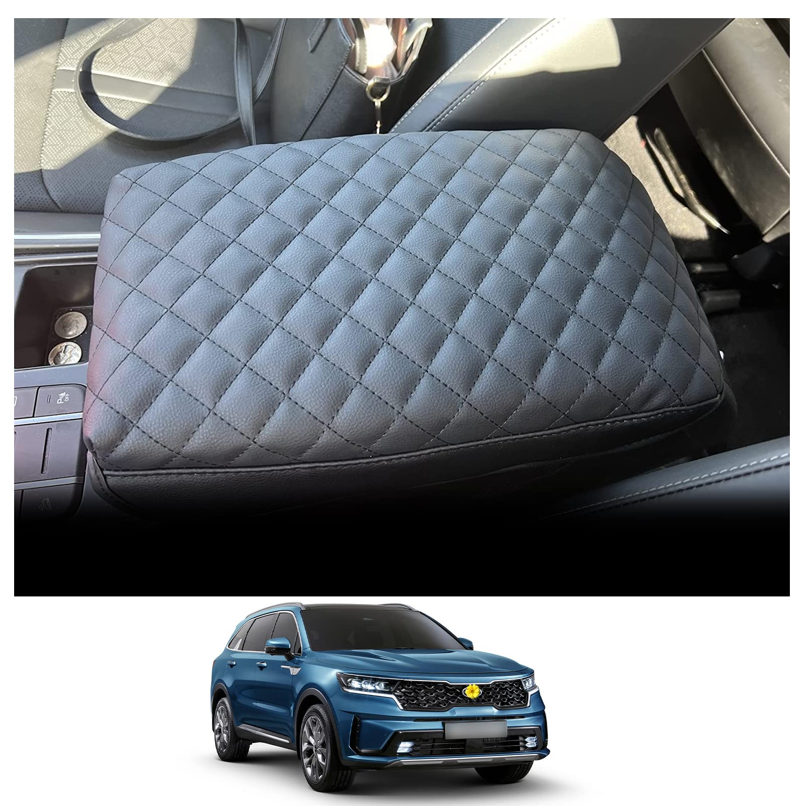 CDEFG Ki-a Sorento MQ4 2020 2021 2022 2023 Mittelarmlehne Armlehnen Deckel Abdeckung Kratzschutz Mittelkonsole Schutz Kunstleder Armlehne Box Center Console Cover Auto Zubehör von CDEFG