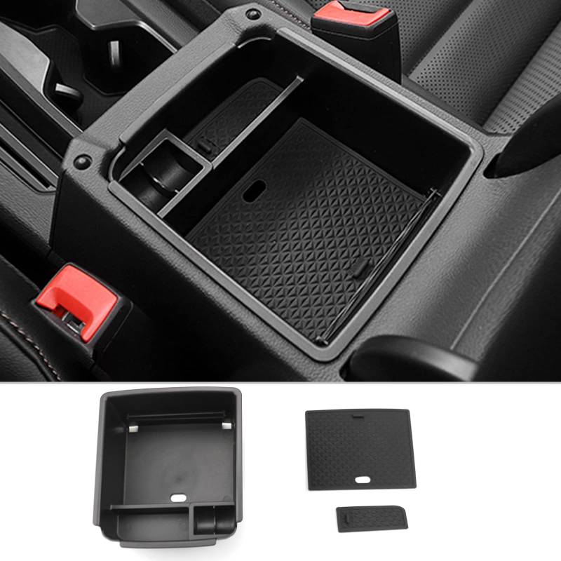 CDEFG Kompatibel mit VW Tiguan 2 2016-2022 2023 / Seat Tarraco FR 2019+ Mittelkonsole Handschuhfach Armlehne Multifunktionaler Aufbewahrungsbox Auto Center Console Organizer Tray Innenraum Zubehör von CDEFG