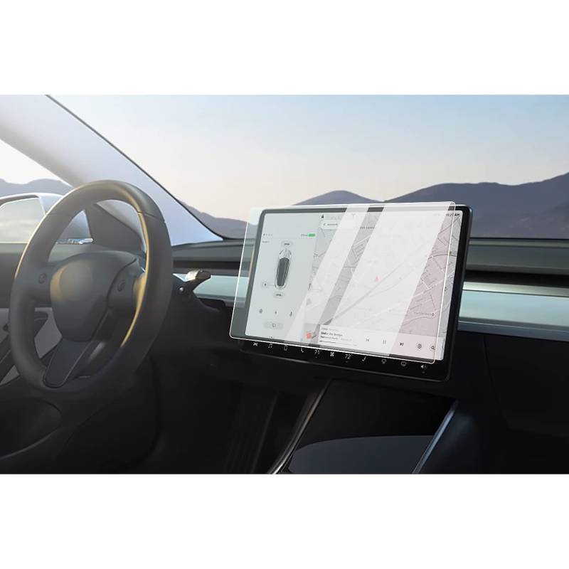 CDEFG für Tesla Model 3 2018-2021 2022 Schutzfolie Auto Navigation Tempered Glas Displayschutz 9H Kratzfest Anti-Fingerprint GPS Transparent Displayschutzfolie Innenraum Zubehör (15 ZOLL HD) von CDEFG