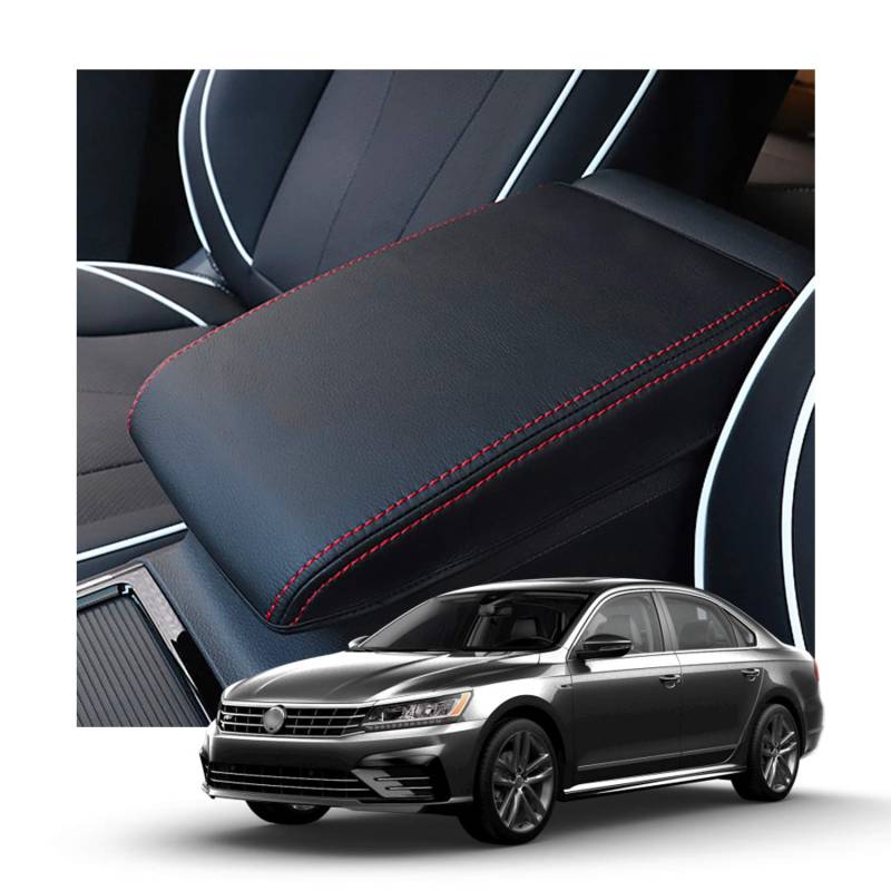 CDEFG Kompatibel mit VW Passat B8 2016-2022 2023 Arteon 2 Mittelarmlehne Armlehnen Deckel Kratzschutz Mittelkonsole Kunstleder Armlehne Abdeckung Center Console Cover Auto Valiant GTE Alltrack Zubehör von CDEFG