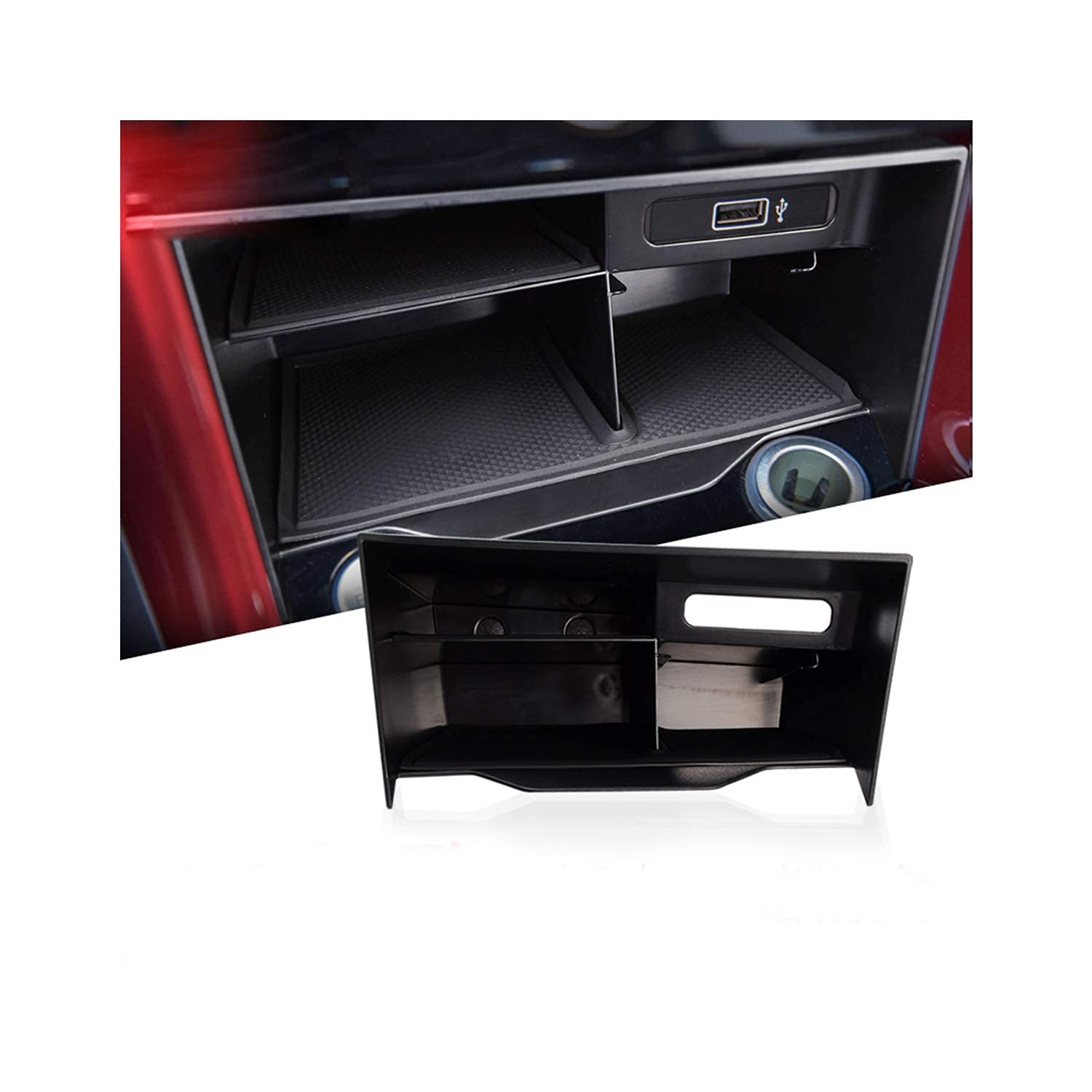 CDEFG Kompatibel mit VW T-ROC 2018-2022 2023 2024 Mittelkonsole Zentrale Steuerung Multifunktionaler T ROC Aufbewahrungsbox Auto Center Console Organizer Tray T ROC 2024 Zubehör von CDEFG