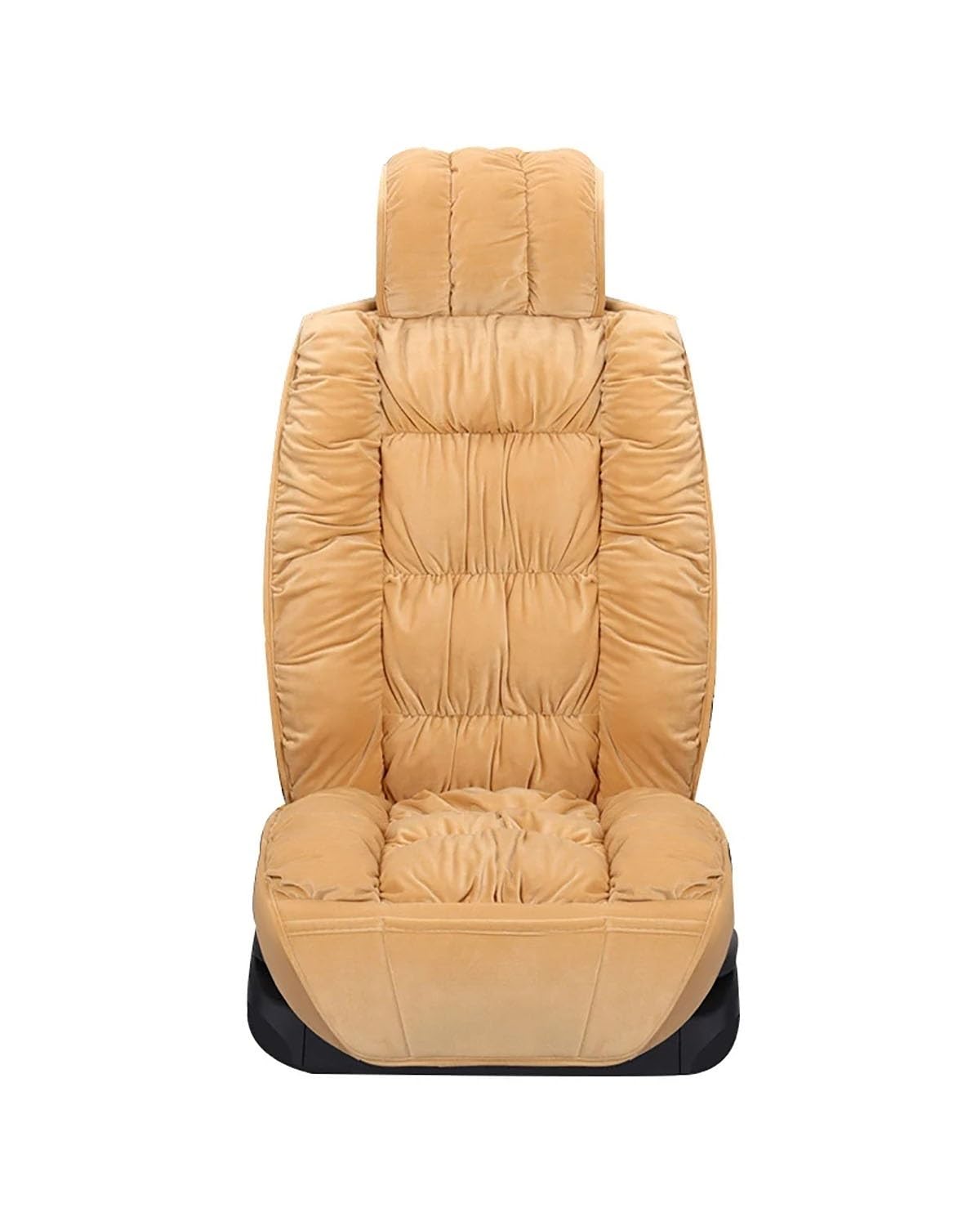 CDPQFER Autositzkissen Weiche Plüsch Auto Sitzbezüge Autos Sitz Abdeckung Kissen Pad Auto Sitz Schutz Set Universal Winter Auto Innen Zubehör Autositzbezug(-06-Front Beige 1pc) von CDPQFER