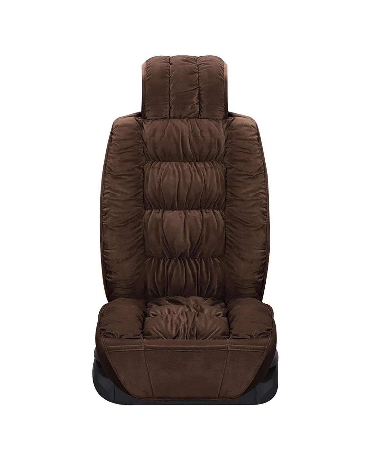 CDPQFER Autositzkissen Weiche Plüsch Auto Sitzbezüge Autos Sitz Abdeckung Kissen Pad Auto Sitz Schutz Set Universal Winter Auto Innen Zubehör Autositzbezug(-07-Front Brown 1pc) von CDPQFER