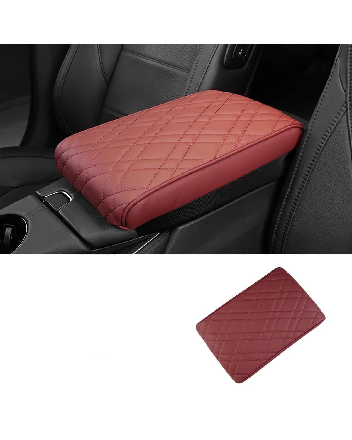 Voiture Accoudoirs Boîte Auto Höhe Pad Center Armlehne Schutz Kissen Unterstützung Abdeckung Für 500 Grande Punto Tipo Stilo Palio Für Astra Bravo Panda Voiture Console Centrale Boîte(A-red-1PCS) von CDPQFER