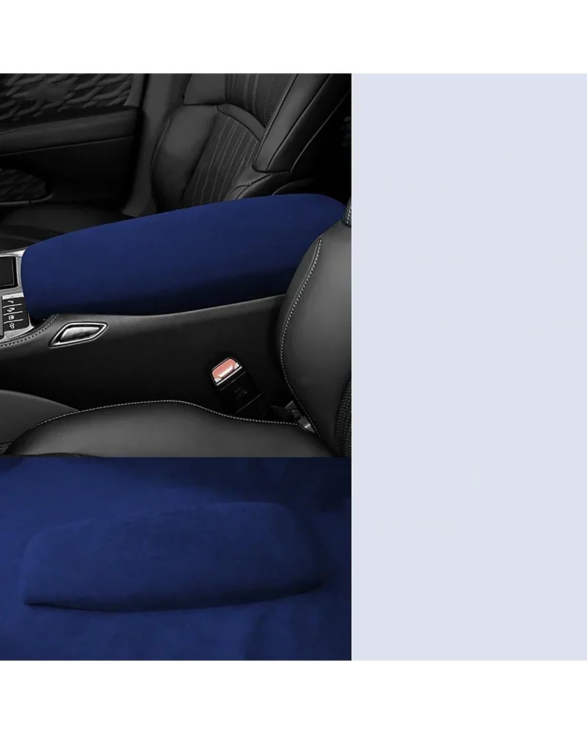 Voiture Accoudoirs Boîte Autozubehör für Lexus LS-Serie modifizierte Abdeckung des Mittelarmlehnenkastens für Alcantara-Armlehnenpaneelpolster Schutzschale Voiture Console Centrale Boîte(Blue) von CDPQFER