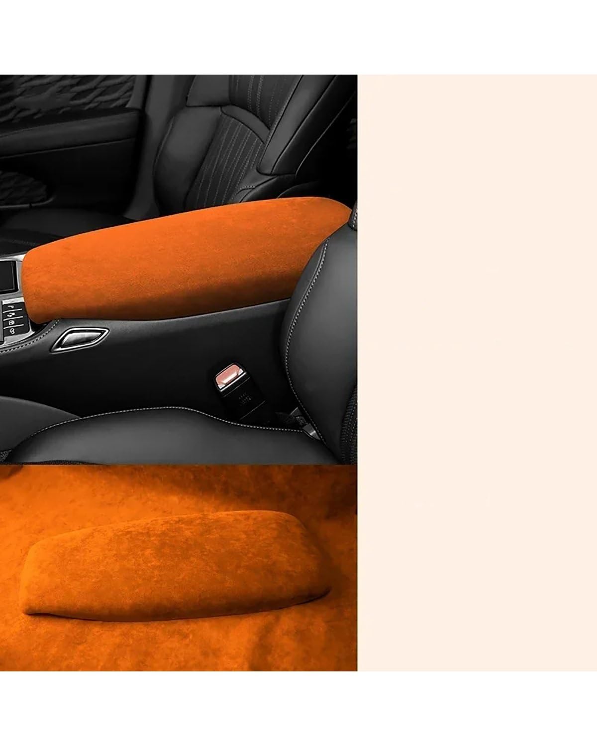 Voiture Accoudoirs Boîte Autozubehör für Lexus LS-Serie modifizierte Abdeckung des Mittelarmlehnenkastens für Alcantara-Armlehnenpaneelpolster Schutzschale Voiture Console Centrale Boîte(Orange) von CDPQFER