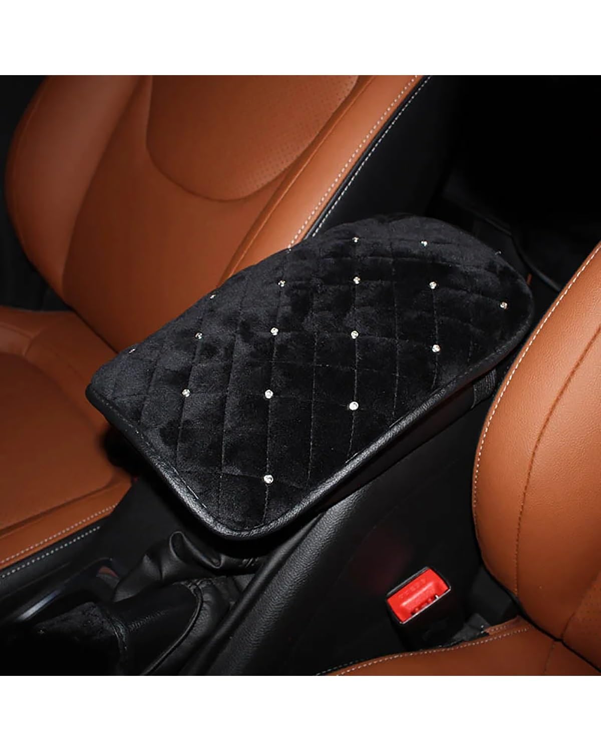 Voiture Accoudoirs Boîte Strass Kristall Auto Armlehne Box Pad Abdeckung Frauen Diamant Center Console Box Armlehnen Pad Kissen Abdeckung Matte Für Auto Auto SUV Voiture Console Centrale Boîte(Black) von CDPQFER