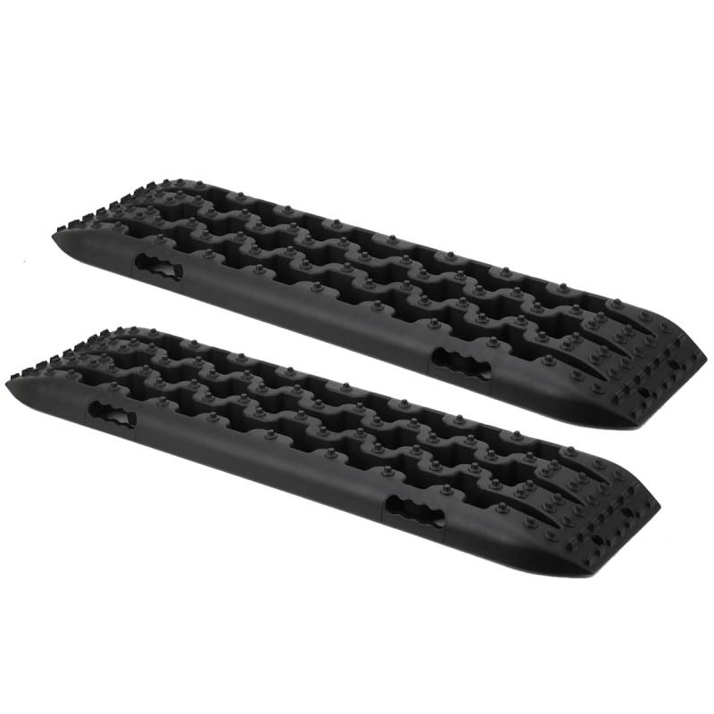 CDZHLTG 2 Stück Recovery Board Offroad Tracks Anfahrhilfe, Traktionsband Traktionsmatte Gripmatte Sand/Schlamm/Schnee Sandbleche Winterbretter 10T Last für PKW LKW Geländewagen Wohnmobil, Schwarz von CDZHLTG