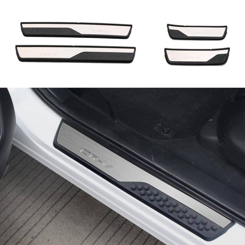 CEBAT 4Pcs Edelstahl Auto Einstiegsleisten Scuff Plate Guard Schwellen für CRV 2017-2023 Automotive Tür Einstieg Schutz Trim von CEBAT