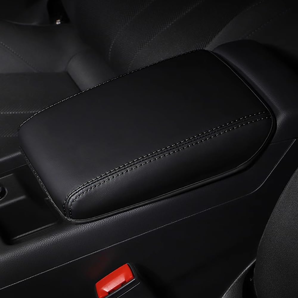 CEBAT Leder Mittelarmlehne Abdeckung,Mittelkonsole Armlehnenbezug,Armlehnenbezüge,Center Console Pad Cover für 2016-2023 A4/S4/RS4 B9 8W,2017-2023 A5/S5/RS5 F5,A4 Allroad(Schwarze Stiche) A von CEBAT