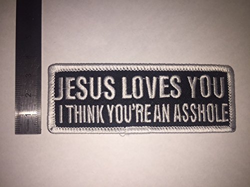 Ecusson-Patches Aufnaher Toppa???Jesus Love You???ASSHOLE???zum Aufb?geln von BLUE HAWAI