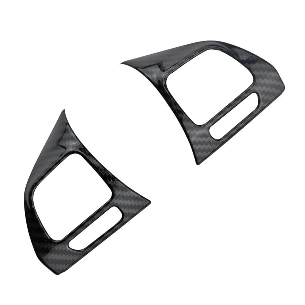 Auto Innenraum Formen Zierleiste 2Pcs Auto Lenkrad Panel Aufkleber Für Golf MK6 Für Passat B7 Für CC Für EOS Für Tiguan Für Jetta Für Für Caddy Für Sharan(Carbon fiber black) von CEHAKDLRI