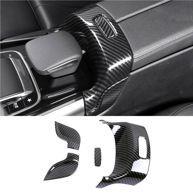 Auto Innenraum Formen Zierleiste Für Benz B GLA GLB Klasse W247 H247 X247 Auto Center Console Armlehne Storage Box Schalter Taste Rahmen Abdeckung Trim(Carbon Fiber Color) von CEHAKDLRI