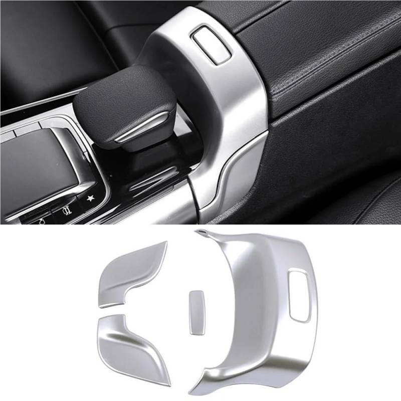 Auto Innenraum Formen Zierleiste Für Benz B GLA GLB Klasse W247 H247 X247 Auto Center Console Armlehne Storage Box Schalter Taste Rahmen Abdeckung Trim(Matte Silver) von CEHAKDLRI